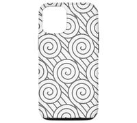 Grey White Geometric Swirl Abstract Pattern Design Case for iPhone 12/12 Pro