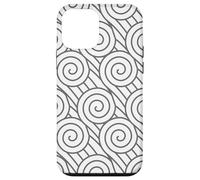 Grey White Geometric Swirl Abstract Pattern Design Case for iPhone 12 mini
