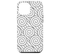 Grey White Geometric Swirl Abstract Pattern Design Case for iPhone 12 Pro Max