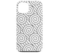 Grey White Geometric Swirl Abstract Pattern Design Case for iPhone 13
