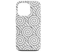 Grey White Geometric Swirl Abstract Pattern Design Case for iPhone 13 Pro