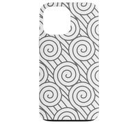 Grey White Geometric Swirl Abstract Pattern Design Case for iPhone 13 Pro Max