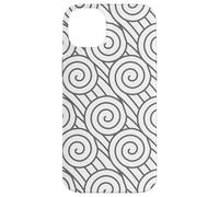 Grey White Geometric Swirl Abstract Pattern Design Case for iPhone 14 Plus
