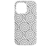 Grey White Geometric Swirl Abstract Pattern Design Case for iPhone 14 Pro Max