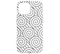 Grey White Geometric Swirl Abstract Pattern Design Case for iPhone 15