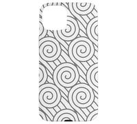 Grey White Geometric Swirl Abstract Pattern Design Case for iPhone 15 Plus