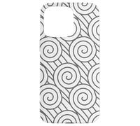 Grey White Geometric Swirl Abstract Pattern Design Case for iPhone 15 Pro Max