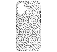 Grey White Geometric Swirl Abstract Pattern Design Case for iPhone 16
