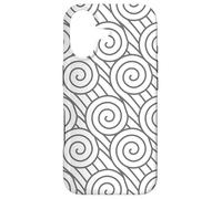 Grey White Geometric Swirl Abstract Pattern Design Case for iPhone 17
