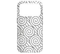 Grey White Geometric Swirl Abstract Pattern Design Case for iPhone 17 Pro