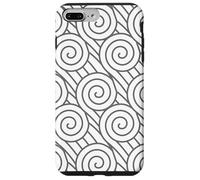 Grey White Geometric Swirl Abstract Pattern Design Case for iPhone 7 Plus/8 Plus