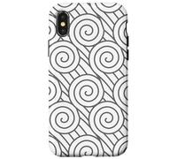Grey White Geometric Swirl Abstract Pattern Design Case for iPhone X/XS