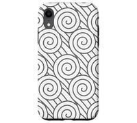 Grey White Geometric Swirl Abstract Pattern Design Case for iPhone XR