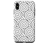 Grey White Geometric Swirl Abstract Pattern Design Case for iPhone XS Max