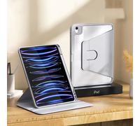 ([Grey White], iPad Pro 2024 Model (11-inch)) 360 Degree Rotatable iPad Protective Case with Adjustable Stand and Pen Slot for 10.2/10.9-inch iPad, Suitable for 10th Generation