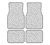 Grey White Leopard Print,Car Floor Mats Set of 4,Vehicle Floor Rugs Non-Slip Auto Foot Mats Car Accessories