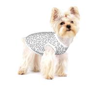 Grey White Leopard Print,Cotton Sleeveless Pet T-Shirt Soft Stretchy Puppy Breathable Vest,M