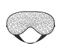Grey White Leopard Print, Full Eye Covers Light Blocking Eye Mask Sleep Eye Mask Soft Blindfold Night Eyeshade