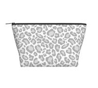 Grey White Leopard Print, Toiletry Pouch Makeup Bag Cosmetic Bag Portable Travel Toiletry Bag