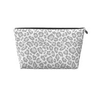 Grey White Leopard Print, Toiletry Pouch Makeup Bag Cosmetic Bag Portable Travel Toiletry Bag