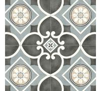 Grey White Morrocon Effect Vinyl Flooring For Livingroom, Kitchen, 3.8mm Thick Vinyl Sheet-3M(9'9") X 4M(13'1")-12M²
