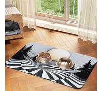 Grey White Mountains and The Sun Pet Feeding Mat Dog Cat Eating Food Absorbent Leather Tablecloth for and Water Bowl Waterproof No Stains Quick Dry Non-Slip 23.62 * 15.75IN