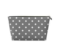 Grey White Polka Dots, Makeup Bag Cosmetic Bag Portable Travel Toiletry Bag Pencil Case Toiletry Pouch