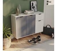 (Grey & White) Vida Designs 3 Door 1 Drawer Sideboard Storage