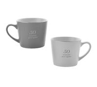 Widdop and Co 50th Anniversary Mugs Set - Grey and White