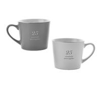 Grey / White Wedding Anniversary Mug Set - Choose Design