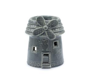 Grey Windmill Oil Burner - Rustic Diffuser & Wax Melt Warmer