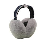 (Grey) Winter Warm Ear Muffs For Women Ladies Girls Soft Faux Fur Plush Ear Warmers Foldable Headband Earmuffs