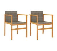 Garden Chairs with Cushions Outdoor Chair Poly Rattan and Solid Wood vidaXL