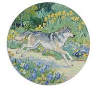 Grey Wolf 1000 Piece Round Puzzle Creative Animal Seeking A Challenging And Relaxing Activity Games for Adults And Kids 1000pcs (67.5x67.5cm)