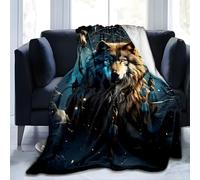 Grey Wolf Blanket, Dreamcatcher, Lightweight Washable Breathable Throws Blankets 40"x50", Single Size Fluffy Blanket Suitable for Kids Adults - All Seasons (101x128cm)