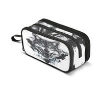 Grey Wolf Blue Eyes Pencil Case Boys Girls Pen Bag Pouch School Office Kids