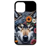 Grey Wolf Hunting Ground, Icy Moon, Forest, Galaxy Case for iPhone 12 mini