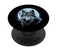 Grey Wolf Hunting Ground ICY Moon Forest Galaxy Howling PopSockets Adhesive PopGrip