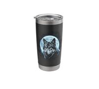 Grey Wolf Hunting Ground ICY Moon Forest Galaxy Howling Stainless Steel Insulated Tumbler