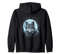 Grey Wolf Hunting Ground ICY Moon Forest Galaxy Howling Zip Hoodie