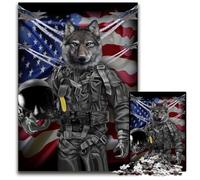 Grey Wolf in Air Force 1000 Piece Jigsaw Jigsaw Puzzles for Adults Challenging Brain Teaser - Relaxing Toy for Teenagers 26X38CM/10.23x14.96inch
