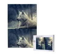 Grey Wolf In Moonlight,1000 Pieces Adults Puzzle Game Challenging Puzzles,Jigsaw Puzzles