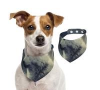 Grey Wolf In Moonlight,Pet Bib Scarf Cats Dog Bandana Dogs Towel Bib Adjustable Pet Scarf,S