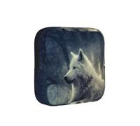 Grey Wolf in Moonlight, Sanitary Pad Storage Bag, Pad Holder Bag with Zipper, Change Purse