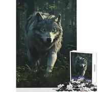 Grey Wolf In The Forest Jigsaws 1000 Pieces for Teenagers Stimulate Active Brain And Mind Gentle Relaxing Fun Activity (38X26cm)