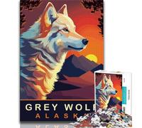 Grey Wolf JigsawPuzzle 1000 Pieces for Teenagers,Educational Games Home Decoration Deal As Gifts for The Whole Family 38x26cm