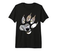 Grey Wolf Lover Lone Wolf Paw Silhouette Premium T-Shirt