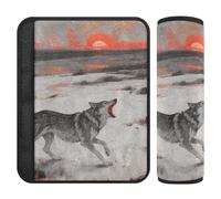Grey Wolf Plain Sunset 2 pcs seat Belt Strap Cover, Protects Your Neck and Shoulders, car Seatbelt Cover