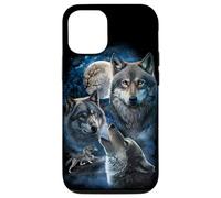 Grey Wolf Under Full Moon, Space, Galaxy, and Stars Case for iPhone 12/12 Pro