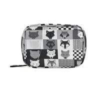 Grey Wolves Cute Medicine Storage Bag with Detachable Compartments Attachable Pill Organizer 3X a Day for Purse